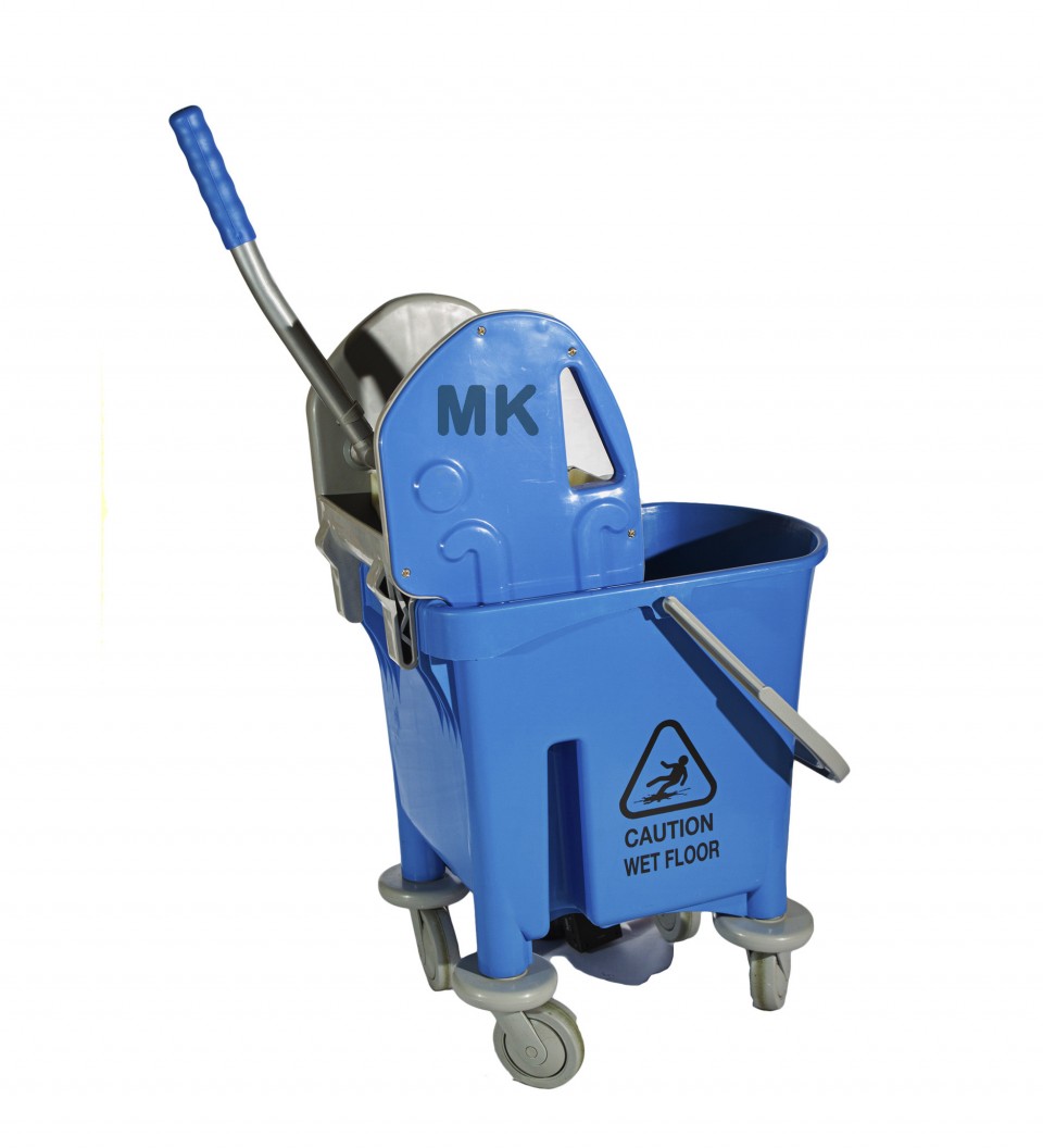 MK Commercial Mop Single Bucket w Down Press Wringer / 22L